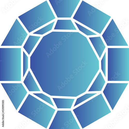 Diammond Gems Crystal Ornament Circle