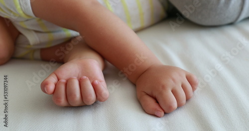 Baby hand macro close-up body detail