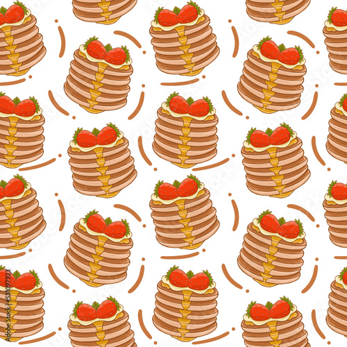 pancakes seamless pattern