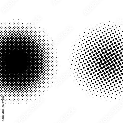Halftone circles, halftone dot pattern