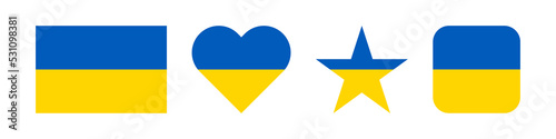 Free Download Blue and yellow flag Ukraine on white background. Set of flag Ukraine vector. - GFXLoad