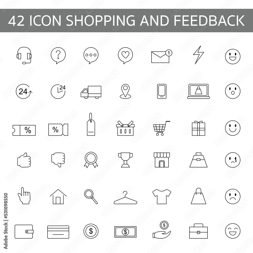 E-commerce icon. Website, relation, feedback, online and more. vector illustration