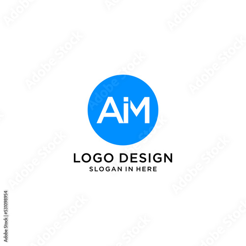 abstract letter AIM logo design