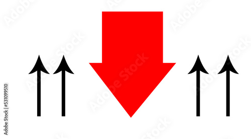Free Download Red one arrow icon, red color arrow indicator Symbol - GFXLoad