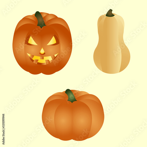Set of pumpkins