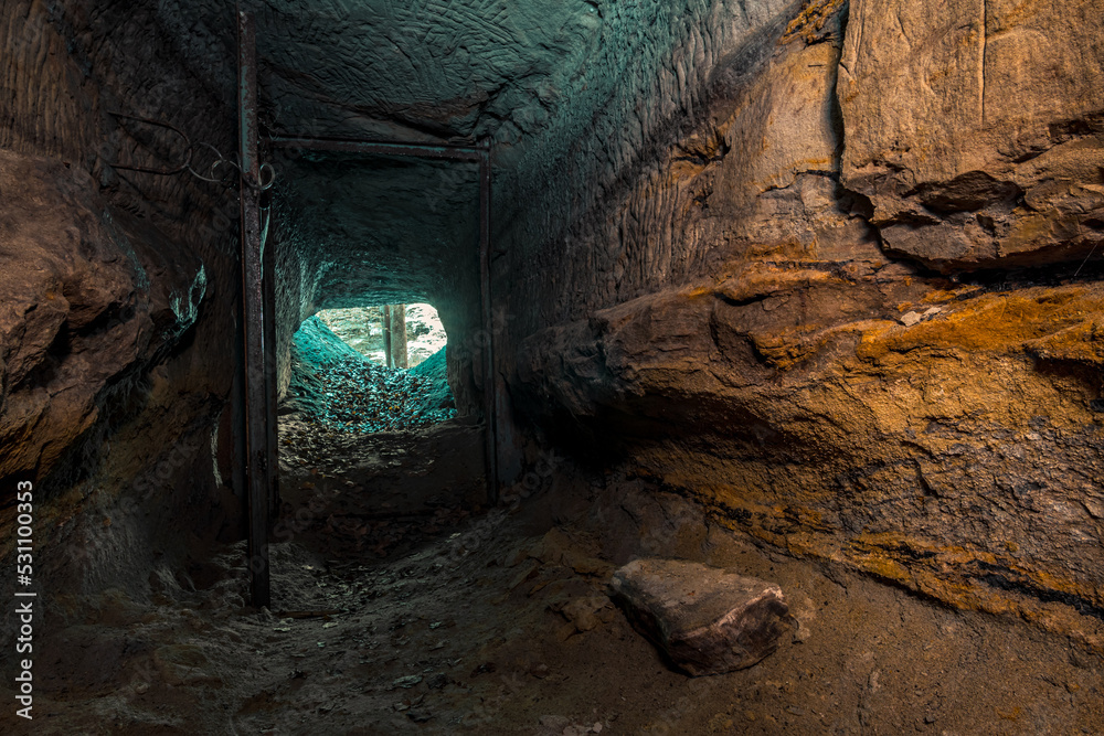 Explore a coal mine in the woods