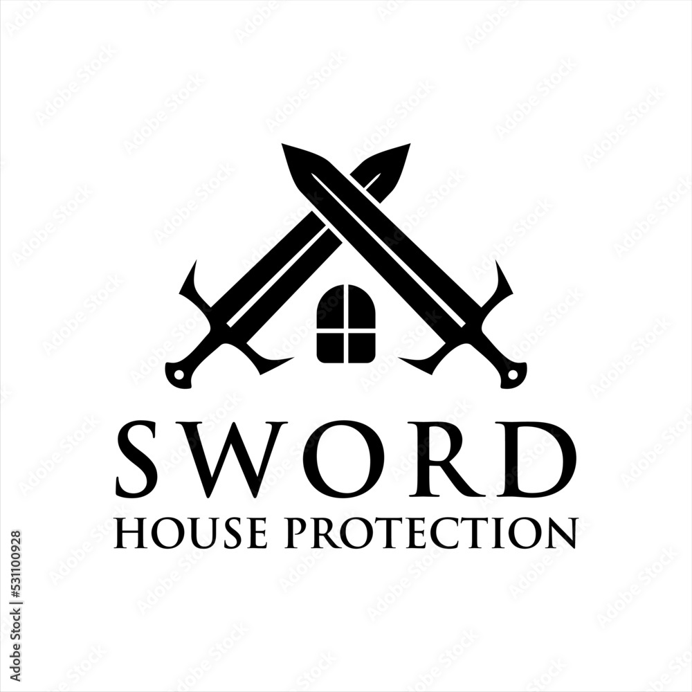 Sword House Armor logo for Secure Protect Home design inspiration. Sword House Armor logo for Secure Protect Home design inspiration.