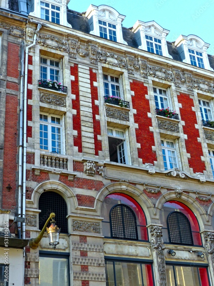 Obraz premium Lille, September 2022: Magnificent facades of the buildings of Lille, the capital of Flanders