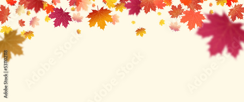 Abstract art autumn background leaves. Hand drawing natural art for design decorative in the autumn festival  header  banner  web  wall decoration  cards.