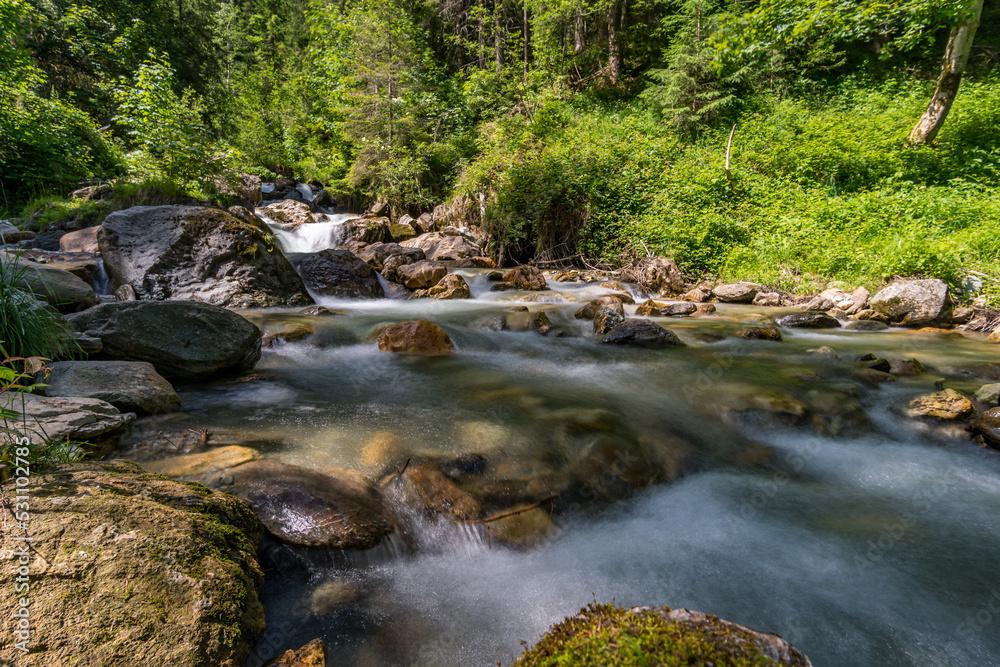 Hike to the Keilkeller waterfall near Mayrhofen in the Zillertal Alps Hike to the Keilkeller waterfall near Mayrhofen in the Zillertal Alps