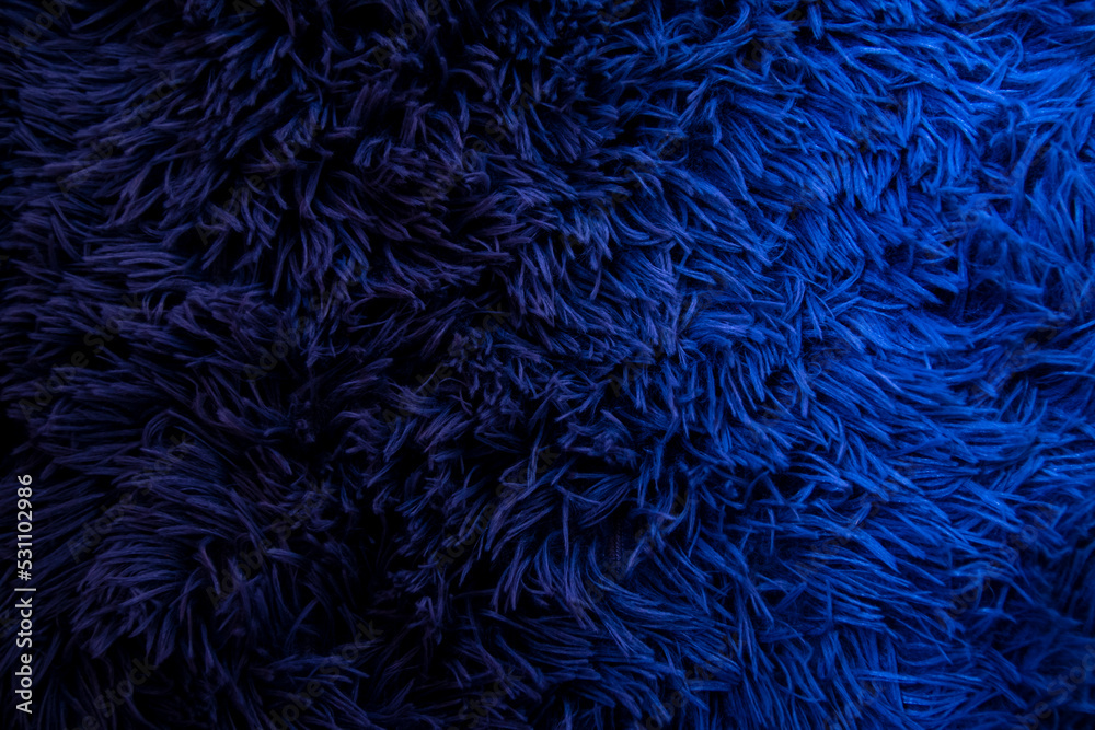 Hairy blue background. hairy texture with stir effect.