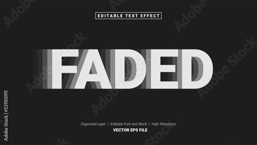 Editable Faded Font Design. Alphabet Typography Template Text Effect. Lettering Vector Illustration for Product Brand and Business Logo.