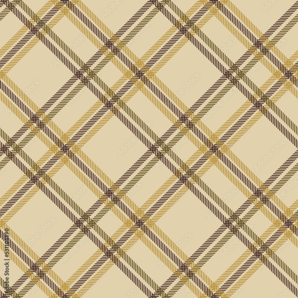 Fototapeta premium Seamless tartan plaid pattern in Brown and Yellow Color. 