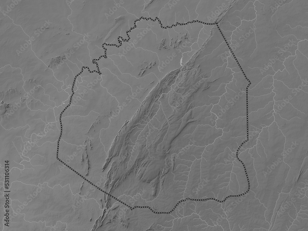 Atakora, Benin. Grayscale. No legend