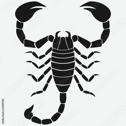High resolution black and white scorpion tattoo. editable vector files for all your graphic needs.