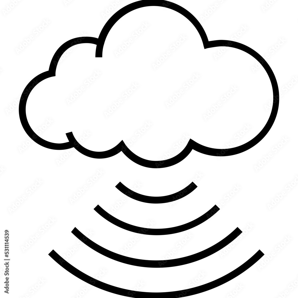 Cloud Computing Line Vector Icon