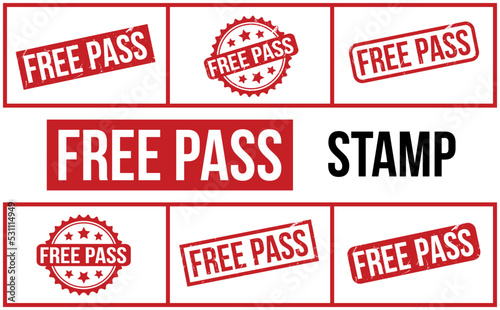 Free Pass Rubber Stamp Set Vector