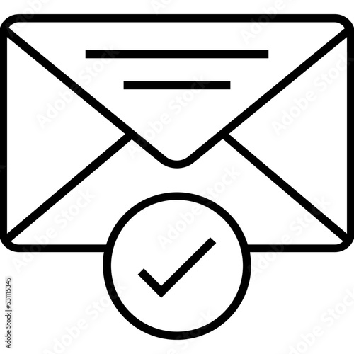 Confirmation Letter Line Vector Icon