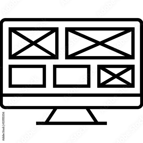 Wireframing Line Vector Icon