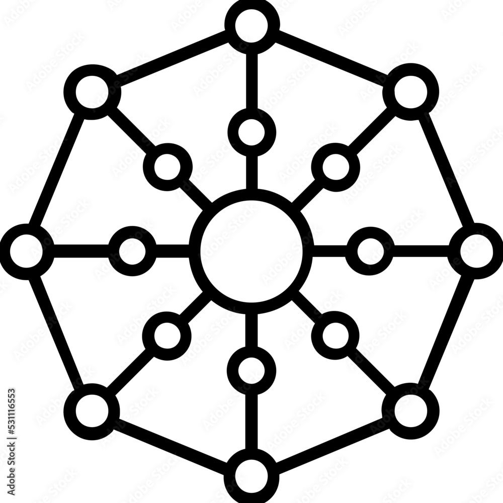 Global Network Line Vector Icon Global Network Line Vector Icon