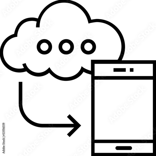 Syncing with Mobile Line Vector Icon