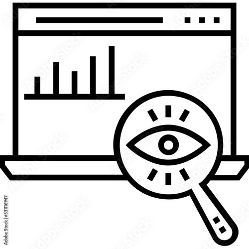 Monitoring Line Vector Icon photo