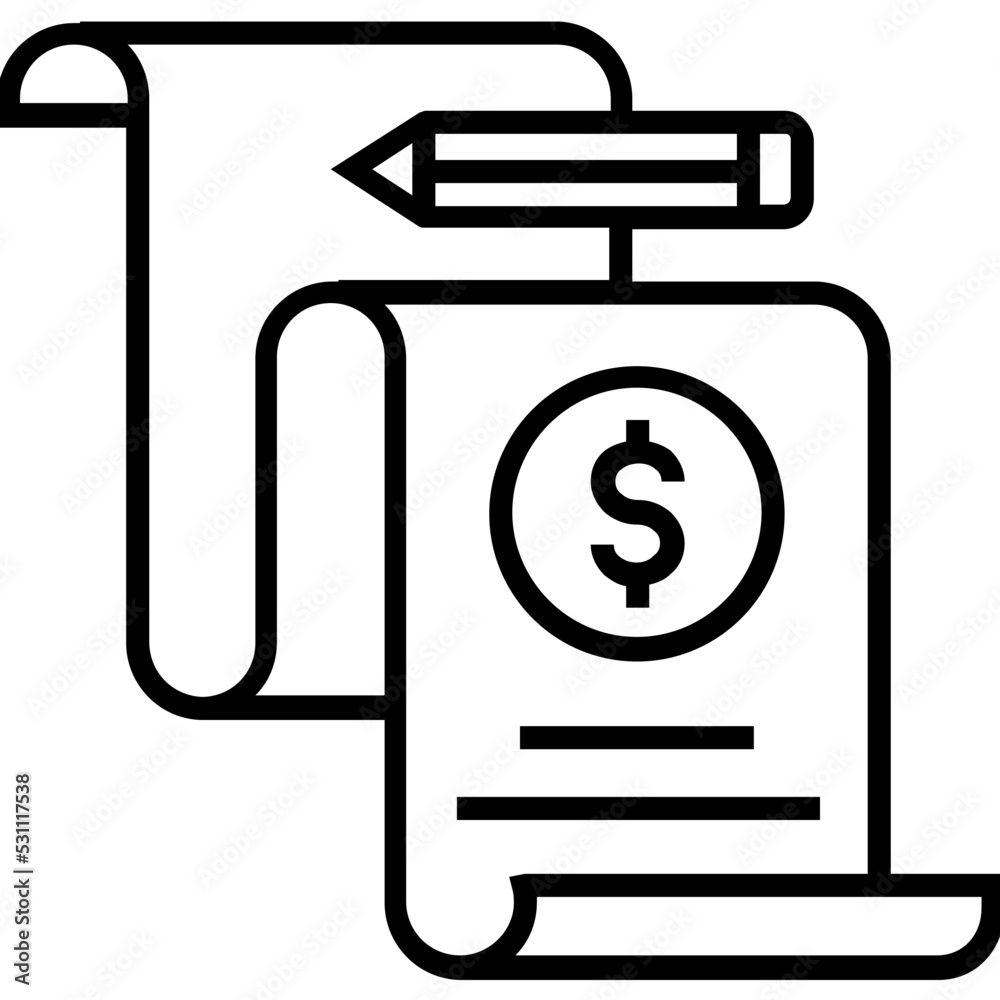 Paid Article Line Vector Icon Paid Article Line Vector Icon