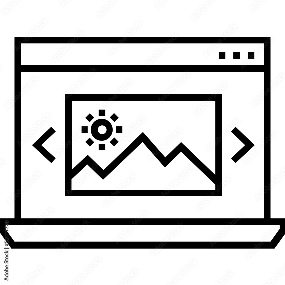 Image Slider Line Vector Icon Image Slider Line Vector Icon
