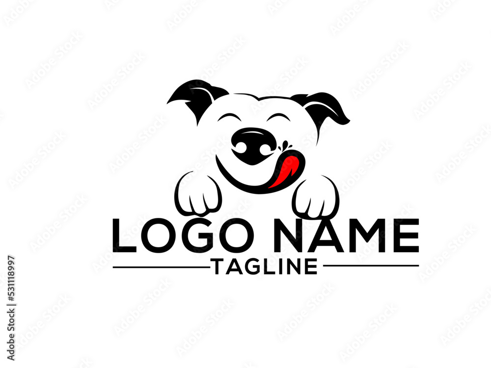 Yummy dog food logo design. Dog logo. Dog vector art. food. icon. Dog head vector