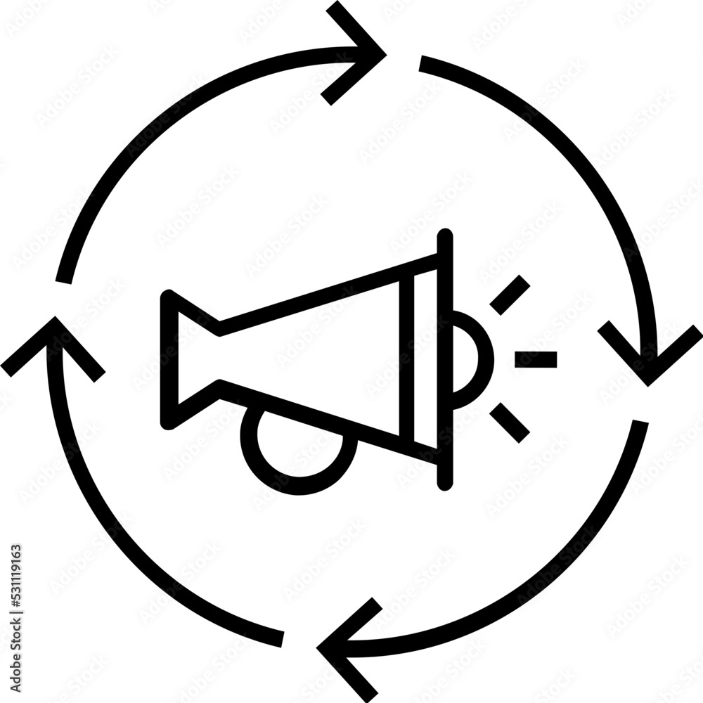 Marketing automation Line Vector Icon Marketing automation Line Vector Icon