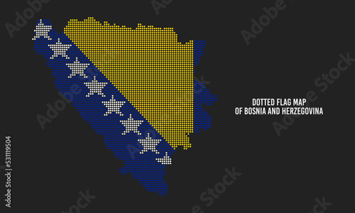 Dotted Bosnia Flag Map illustration