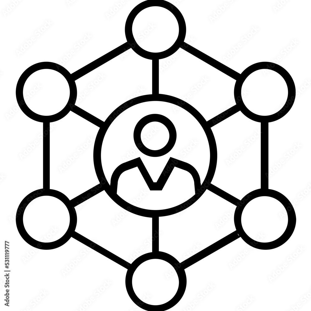 Social Network Line Vector Icon Social Network Line Vector Icon