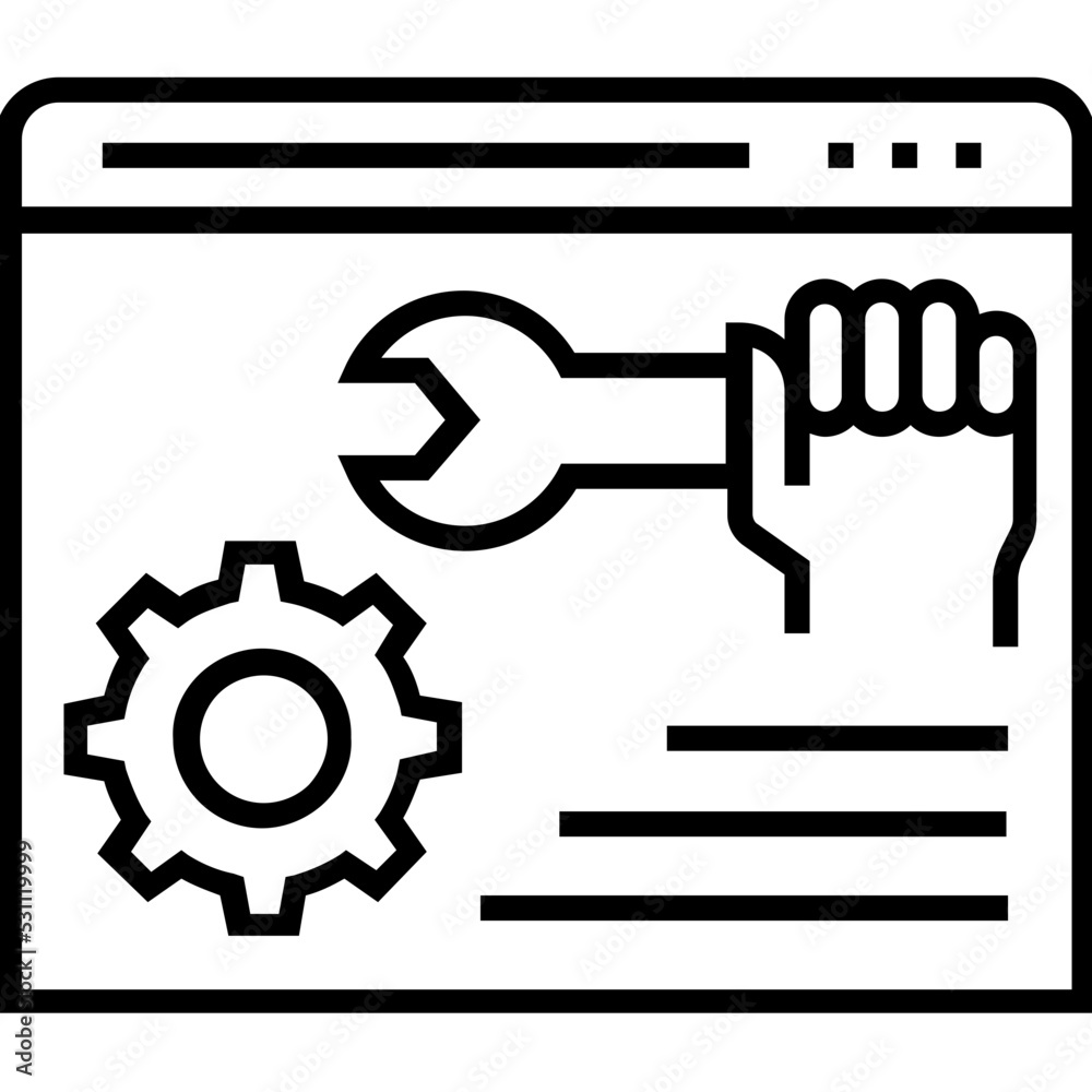 Website Optimization Line Vector Icon Website Optimization Line Vector Icon