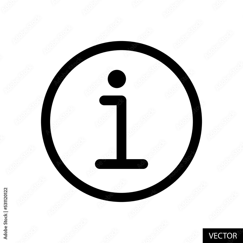 Info sign, information symbol vector icon in line style design for website, app, UI, isolated on white background. Editable stroke. Vector illustration. Info sign, information symbol vector icon in line style design for website, app, UI, isolated on white background. Editable stroke. Vector illustration.