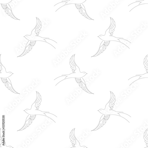 Vector seamless pattern with birds