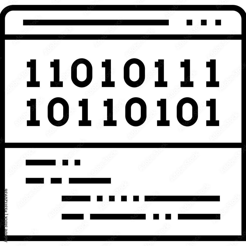 Webcode Line Vector Icon Webcode Line Vector Icon