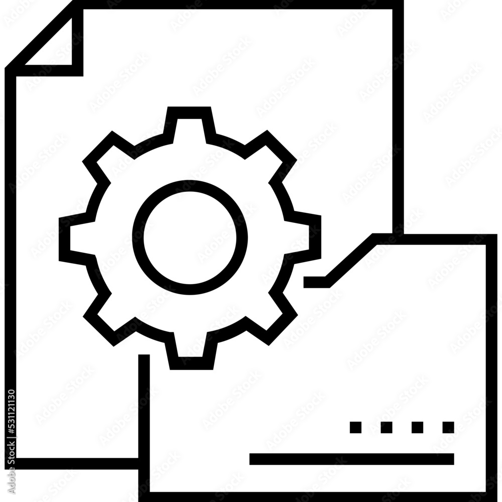 Data Process Line Vector Icon