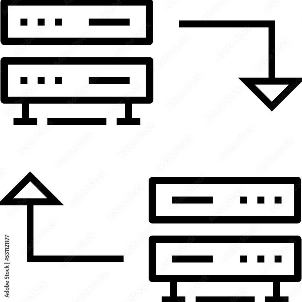 Data Exchange Line Vector Icon
