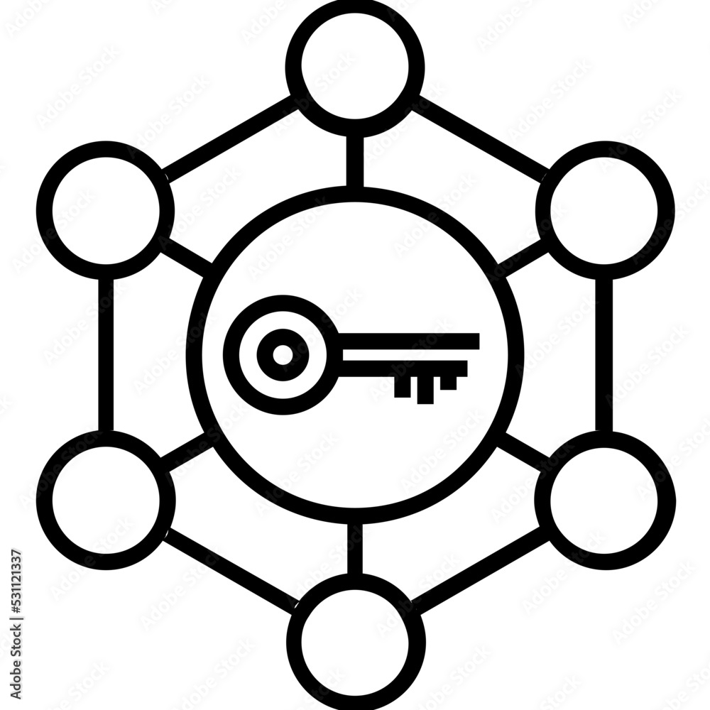 Asymmetric Encryption Line Vector Icon Asymmetric Encryption Line Vector Icon