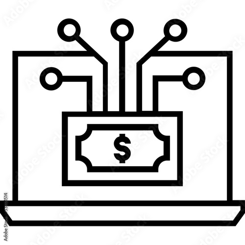 Webmoney Line Vector Icon