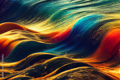 Abstract colourful oil waves as background and pattern 4
