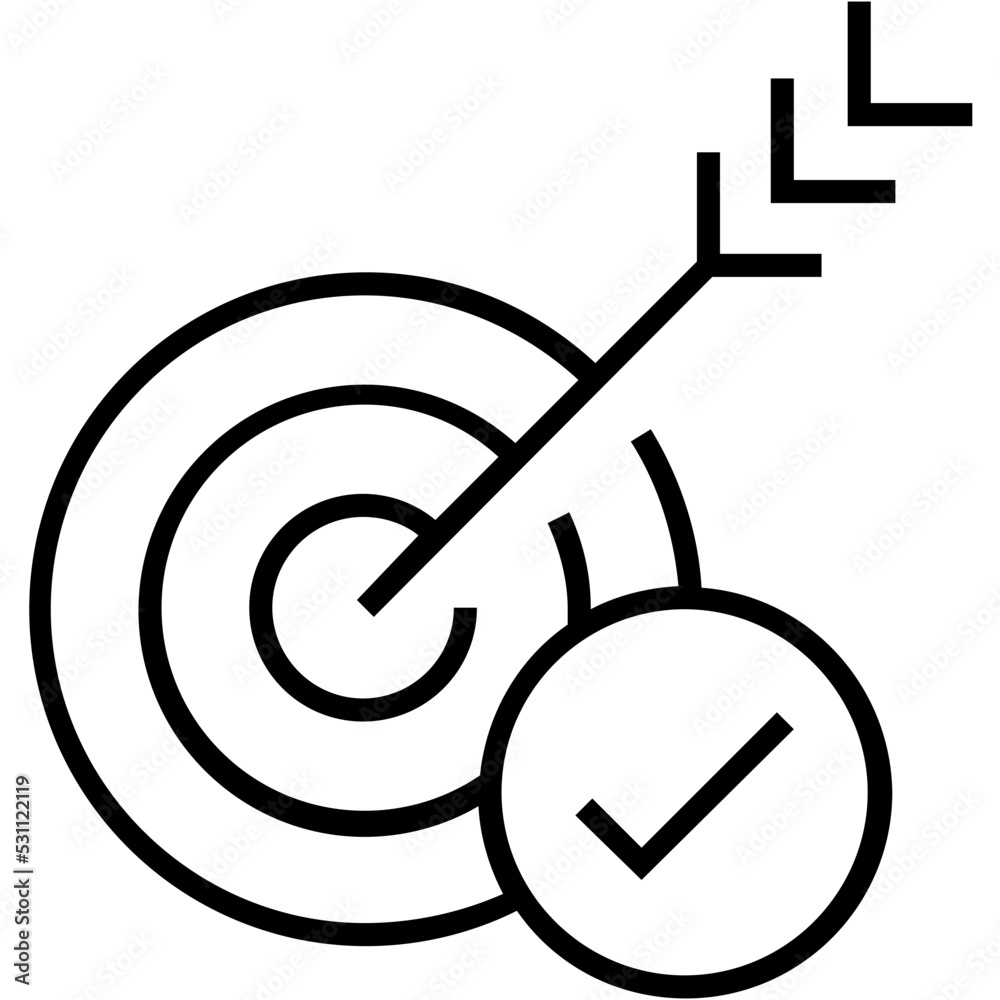 Bullseye Line Vector Icon Bullseye Line Vector Icon