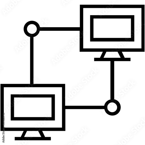 Local Network Line Vector Icon