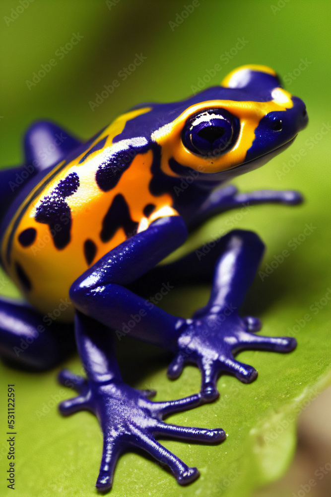 Purple & Yellow Poison Dart Frog Photograph4k Stock Illustration | Adobe  Stock