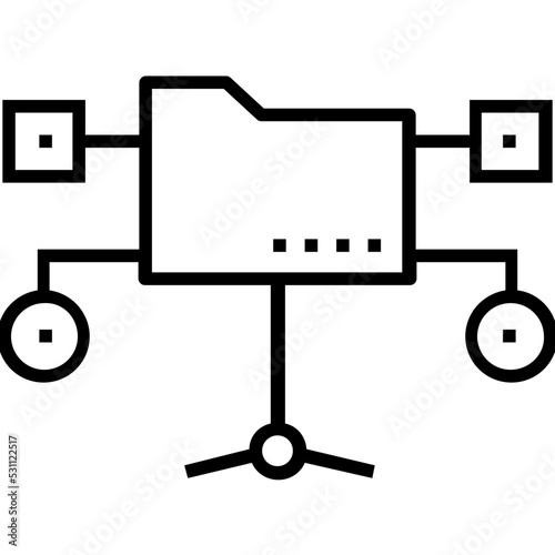 Network Folder Line Vector Icon