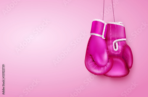 Pink Boxing Gloves Composition © Macrovector