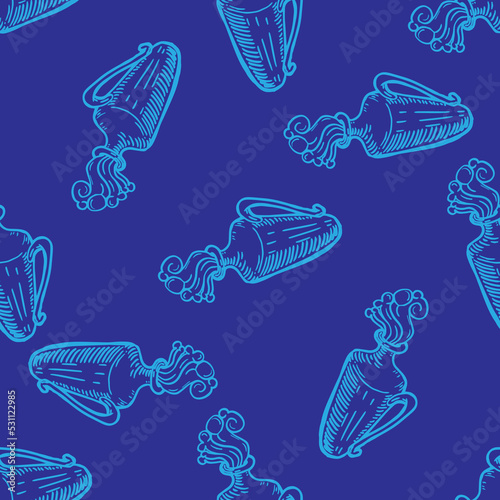 water pours from a jug vector illustration seamless pattern
