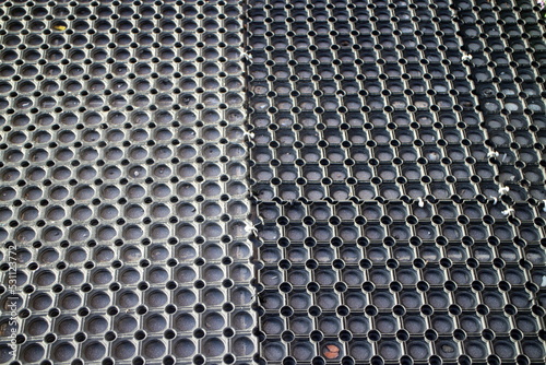 rubber floor covering with cells in the city