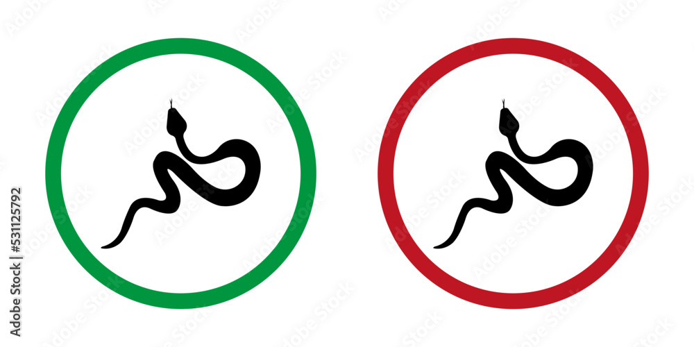 Obraz premium Snake. Danger. Warning. Vector image.