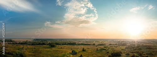Sunset over rural landscape...